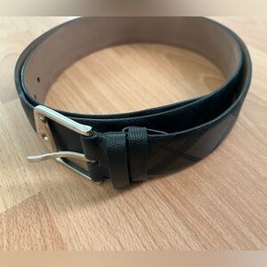 Men’s Burberry Black Leather Belt